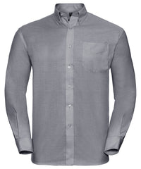 Russell Athletic Long Sleeve Easycare Oxford Shirt - Silver