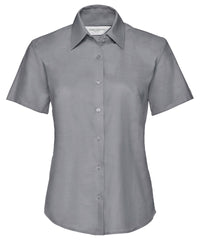 Russell Athletic Women's Short Sleeve Oxford Shirt - Silver