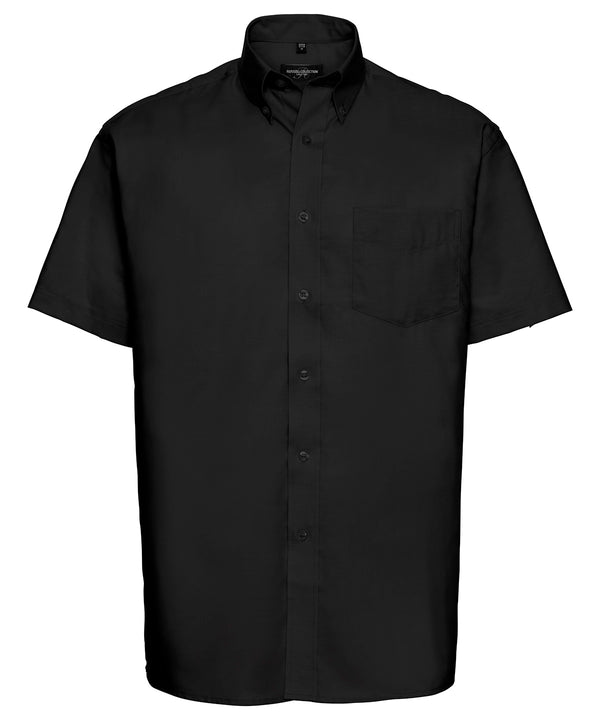 Russell Athletic Short Sleeve Easycare Oxford Shirt - Black