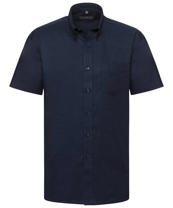 Russell Athletic Short Sleeve Easycare Oxford Shirt - Bright Navy