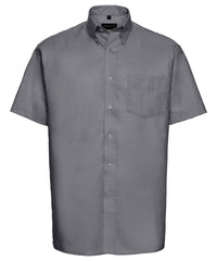 Russell Athletic Short Sleeve Easycare Oxford Shirt - Silver