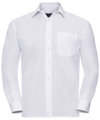 Russell Athletic Long Sleeve Polycotton Easycare Poplin Shirt - White
