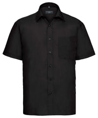 Russell Athletic Short Sleeve Polycotton Easycare Poplin Shirt - Black