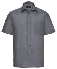 Russell Athletic Short Sleeve Polycotton Easycare Poplin Shirt - Convoy Grey