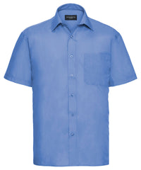 Russell Athletic Short Sleeve Polycotton Easycare Poplin Shirt - Corporate Blue