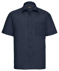 Russell Athletic Short Sleeve Polycotton Easycare Poplin Shirt - French Navy