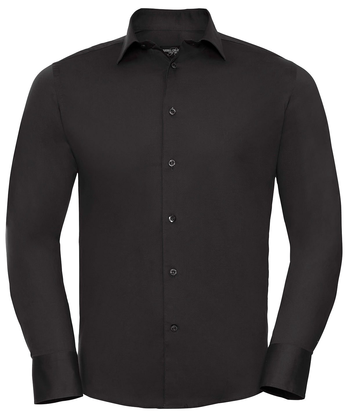 Russell Athletic Long Sleeve Easycare Fitted Shirt - Black