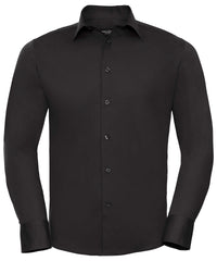 Russell Athletic Long Sleeve Easycare Fitted Shirt - Black