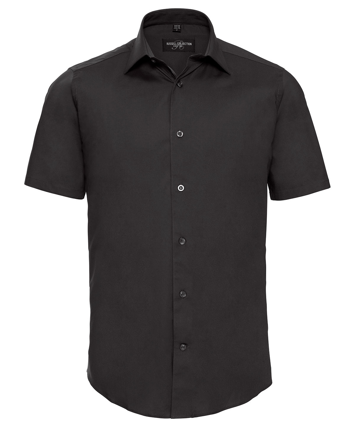 Russell Athletic Short Sleeve Easycare Fitted Shirt - Black