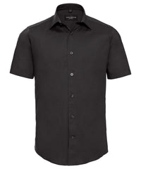 Russell Athletic Short Sleeve Easycare Fitted Shirt - Black