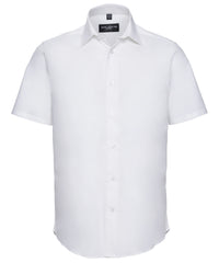 Russell Athletic Short Sleeve Easycare Fitted Shirt - White