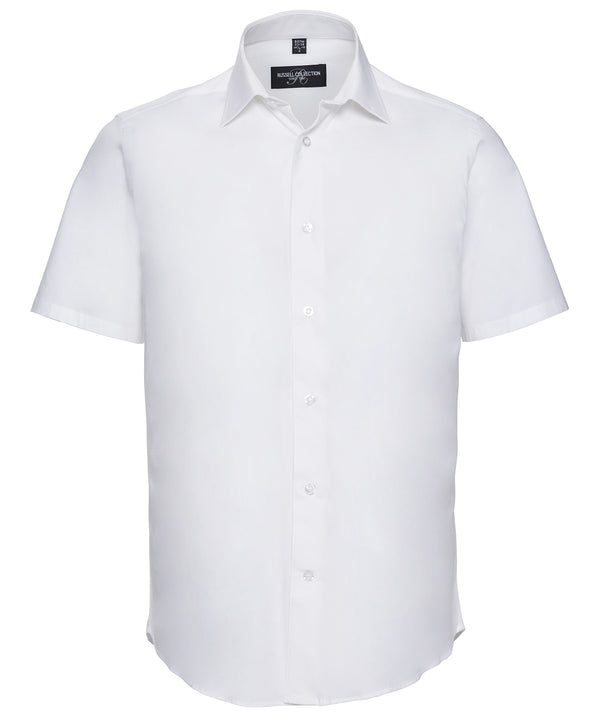 Russell Athletic Short Sleeve Easycare Fitted Shirt - White