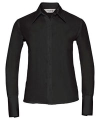 Russell Athletic Women's Long Sleeve Ultimate Non-iron Shirt - Black