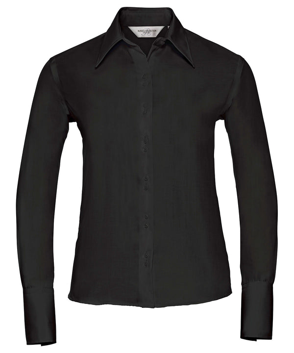 Russell Athletic Women's Long Sleeve Ultimate Non-iron Shirt - Black