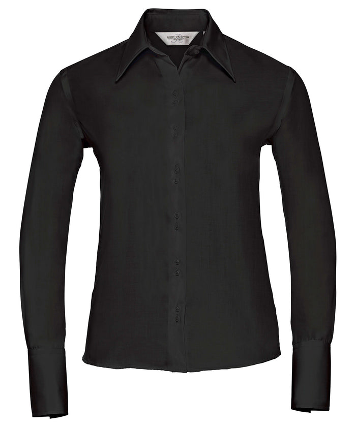 Russell Athletic Women's Long Sleeve Ultimate Non-iron Shirt - Black
