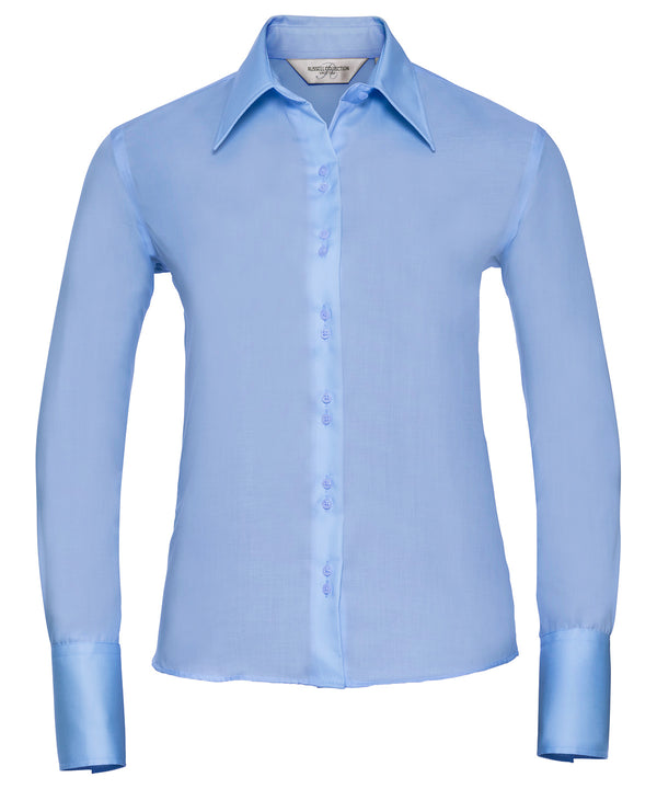 Russell Athletic Women's Long Sleeve Ultimate Non-iron Shirt - Bright Sky