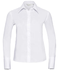 Russell Athletic Women's Long Sleeve Ultimate Non-iron Shirt - White
