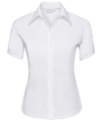 Russell Athletic Women's Short Sleeve Ultimate Non-iron Shirt - White