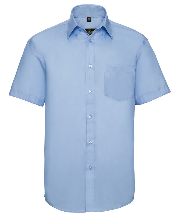 Russell Athletic Short Sleeve Ultimate Non-iron Shirt - Bright Sky
