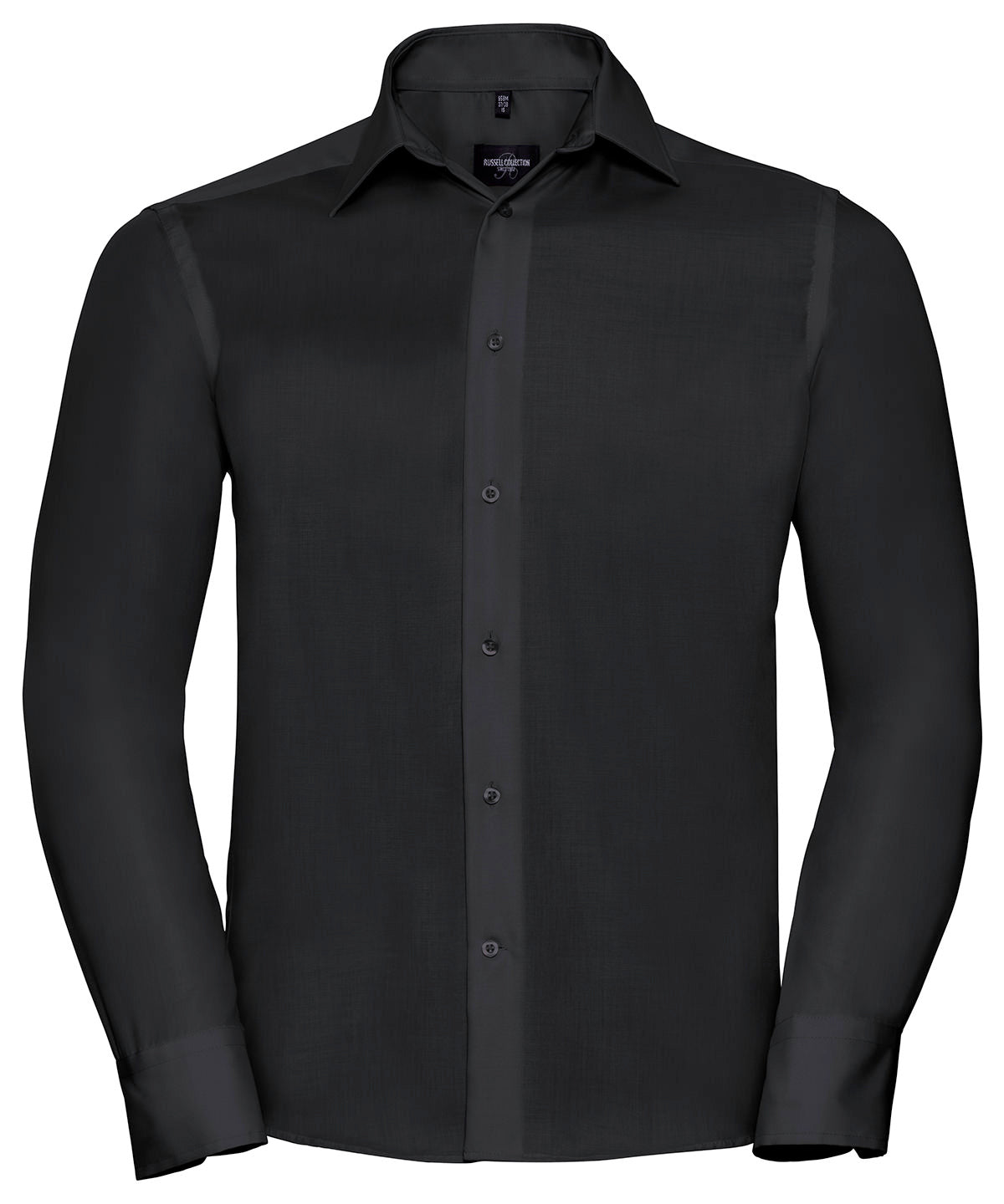 Russell Athletic Long Sleeve Tailored Ultimate Non-iron Shirt - Black