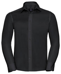 Russell Athletic Long Sleeve Tailored Ultimate Non-iron Shirt - Black