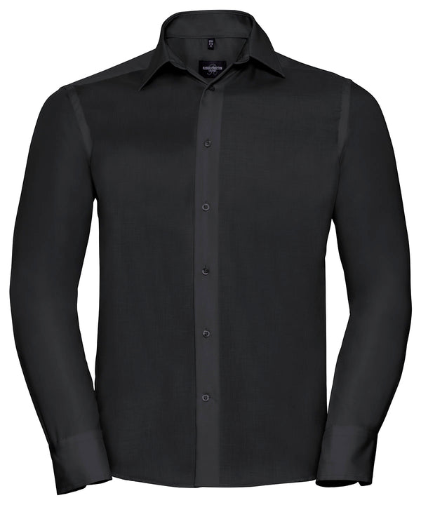 Russell Athletic Long Sleeve Tailored Ultimate Non-iron Shirt - Black