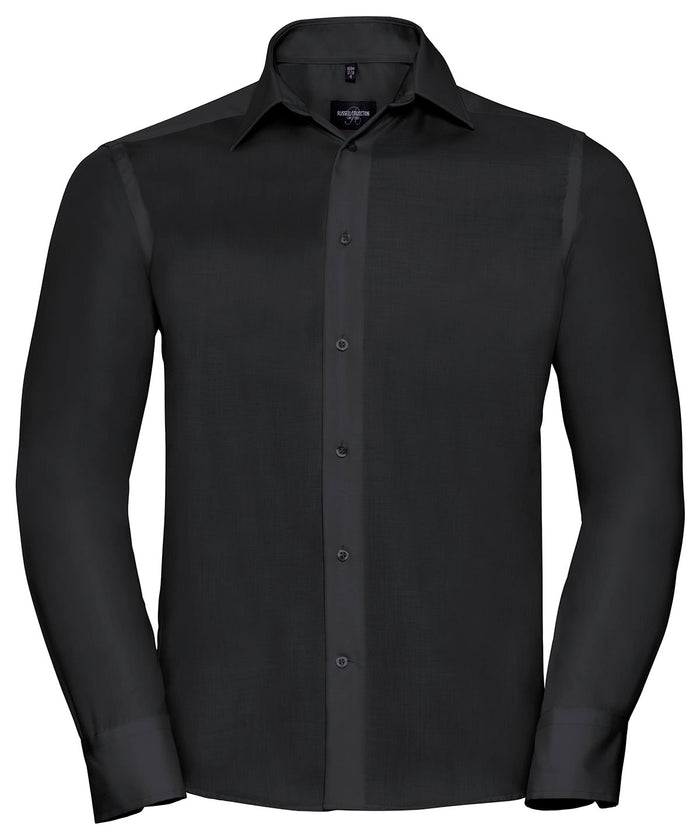 Russell Athletic Long Sleeve Tailored Ultimate Non-iron Shirt - Black