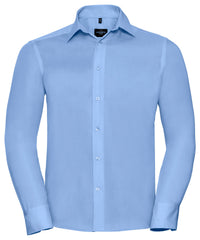 Russell Athletic Long Sleeve Tailored Ultimate Non-iron Shirt - Bright Sky