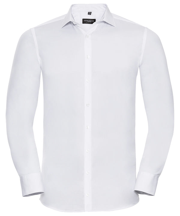 Russell Athletic Long Sleeve Ultimate Stretch Shirt - White