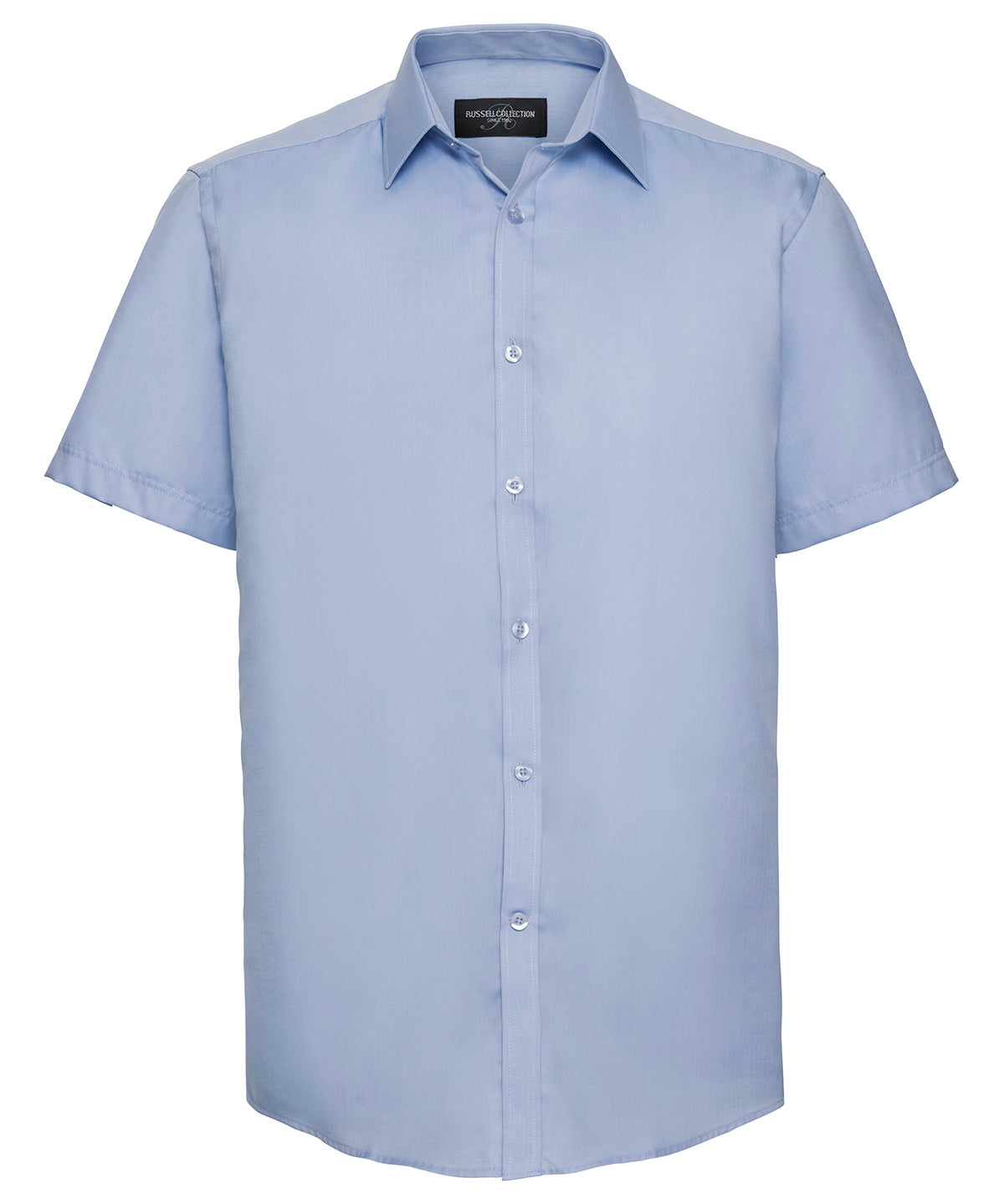 Russell Athletic Short Sleeve Herringbone Shirt - Light Blue