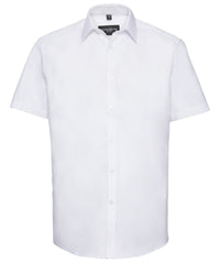 Russell Athletic Short Sleeve Herringbone Shirt - White