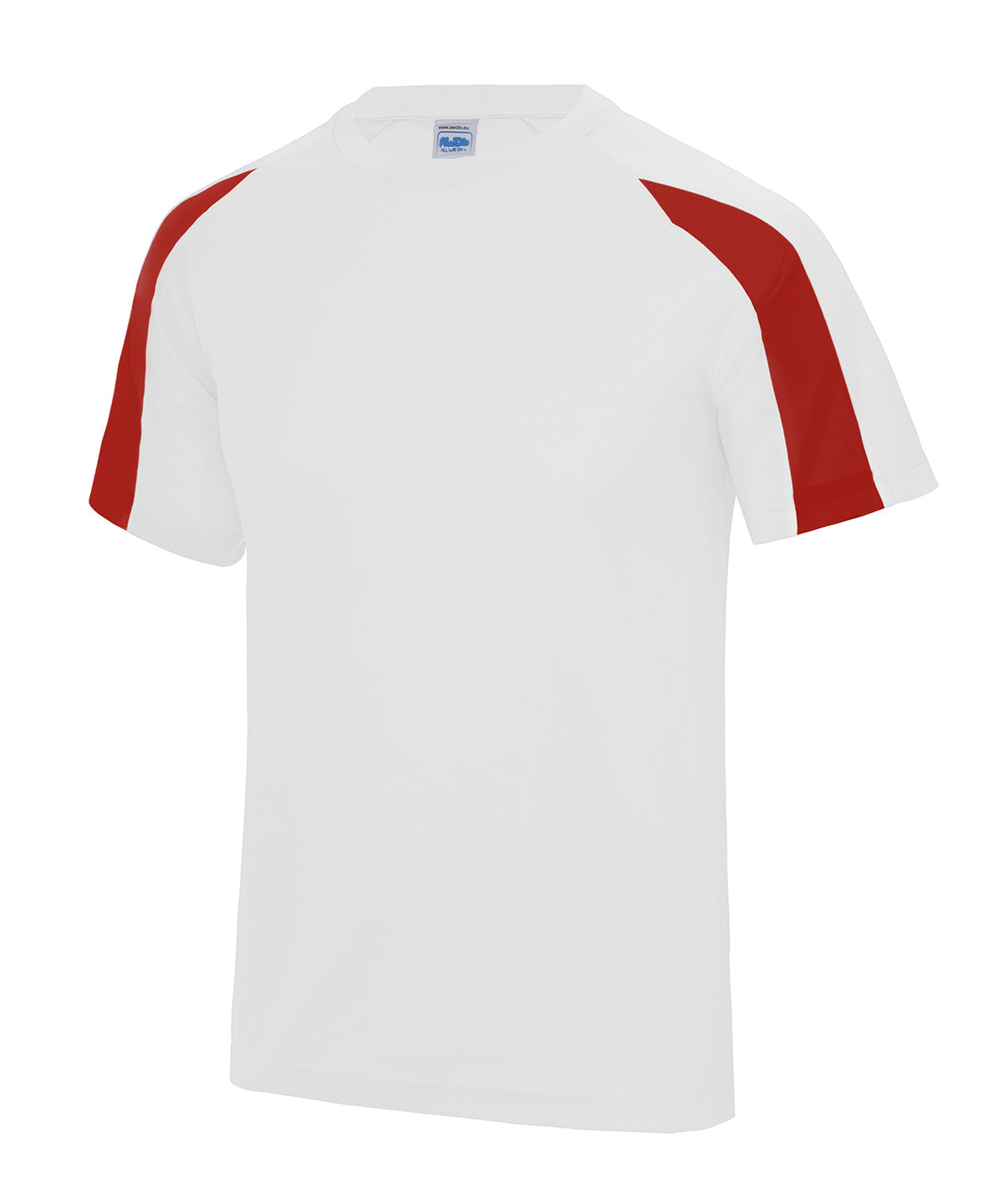 AWDis Contrast Cool T - Arctic White/Fire Red