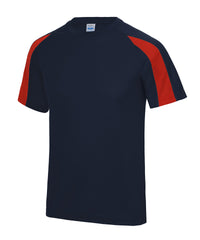 AWDis Contrast Cool T - French Navy/Fire Red