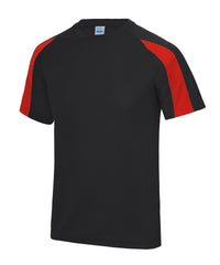 AWDis Contrast Cool T - Jet Black/Fire Red*