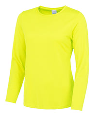 AWDis Women's Long Sleeve Cool T - Electric Yellow