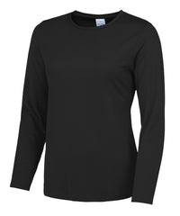 AWDis Women's Long Sleeve Cool T - Jet Black