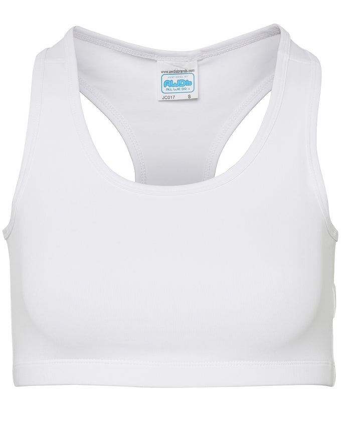 AWDis Women's Cool Sports Crop Top - Arctic White