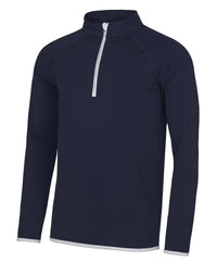 AWDis Cool ½ Zip Sweatshirt - French Navy/Arctic White