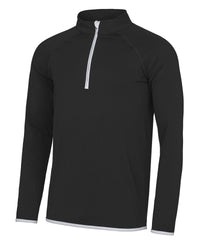 AWDis Cool ½ Zip Sweatshirt - Jet Black/Arctic White