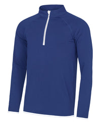 AWDis Cool ½ Zip Sweatshirt - Royal Blue/Arctic White