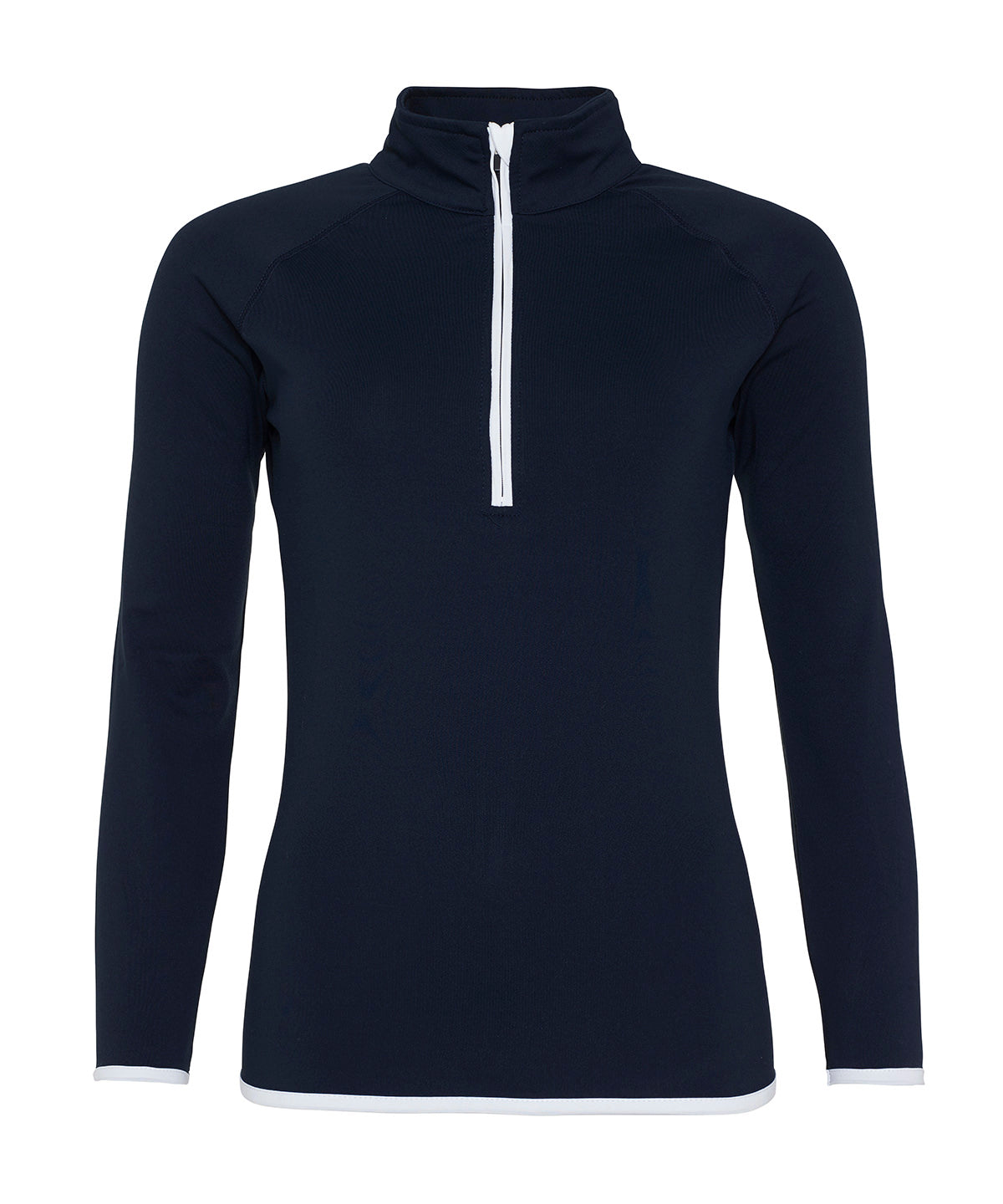 AWDis Women's Cool ½ Zip Sweatshirt - French Navy/Arctic White