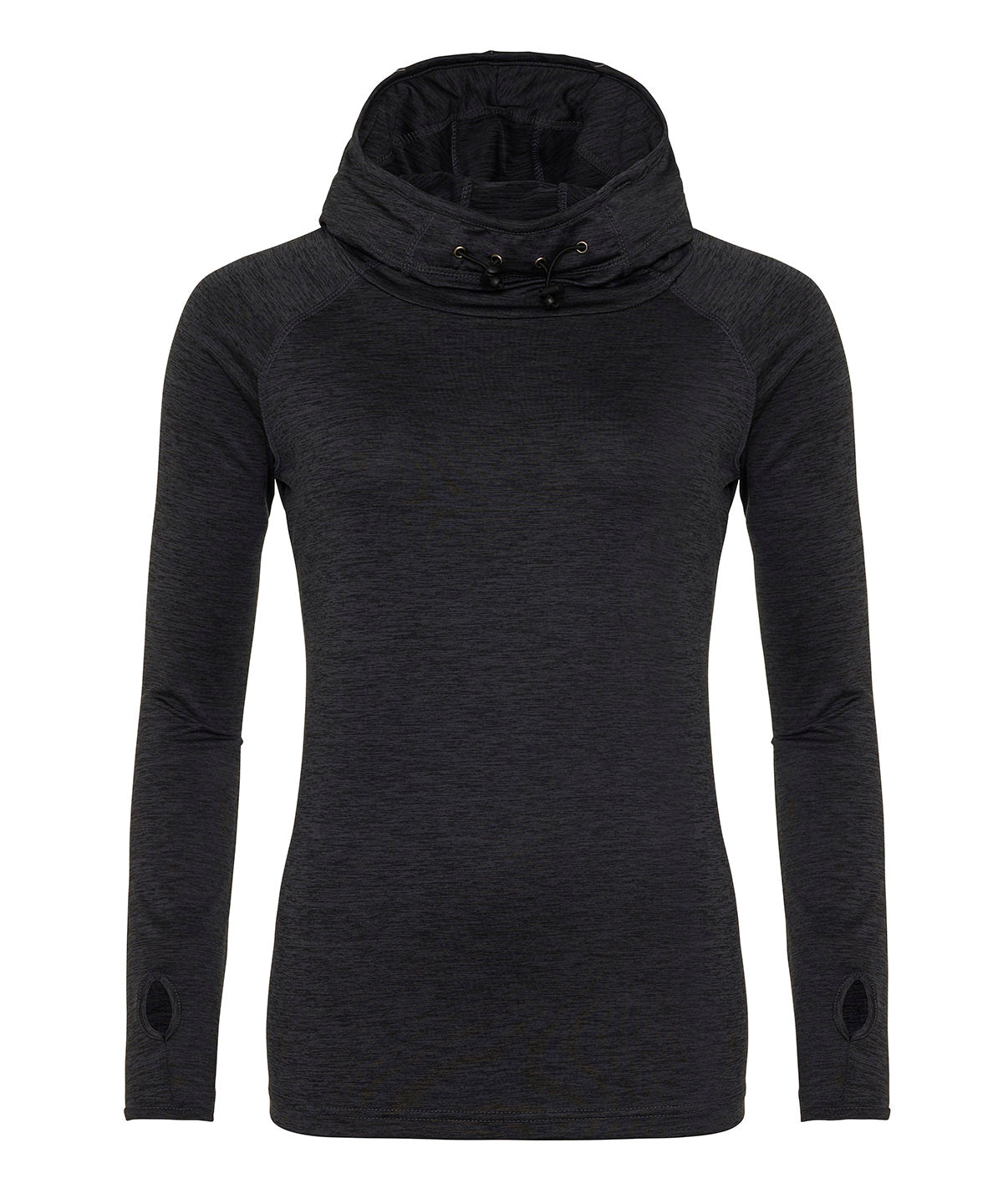 AWDis Women's Cool Cowl Neck Top - Black Slate Melange
