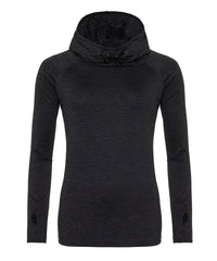 AWDis Women's Cool Cowl Neck Top - Black Slate Melange