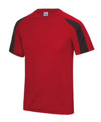AWDis Kids Contrast Cool T - Fire Red/Jet Black