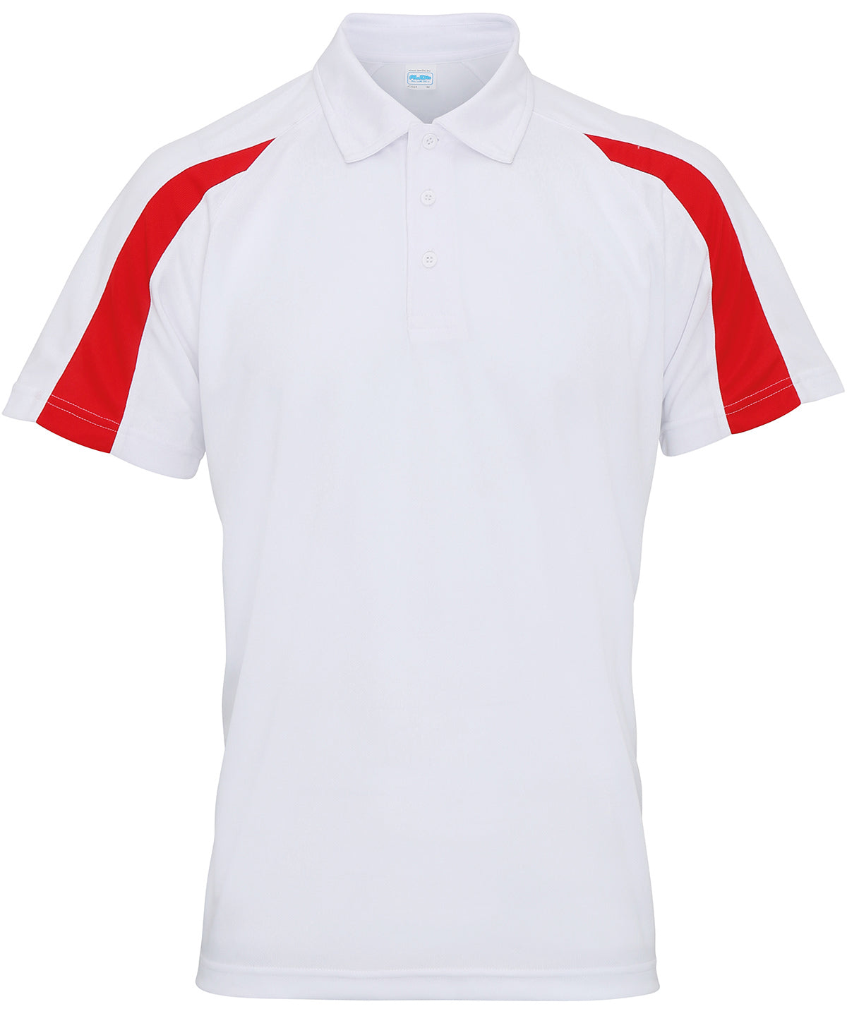 AWDis Contrast Cool Polo - Arctic White/Fire Red