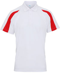 AWDis Contrast Cool Polo - Arctic White/Fire Red