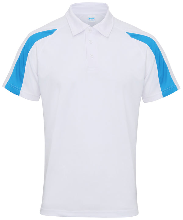 AWDis Contrast Cool Polo - Arctic White/Sapphire Blue