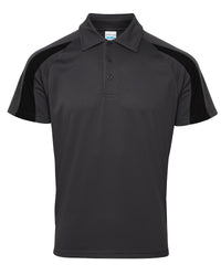 AWDis Contrast Cool Polo - Charcoal/Jet Black