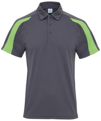 AWDis Contrast Cool Polo - Charcoal/Lime Green