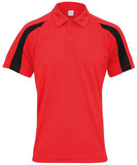 AWDis Contrast Cool Polo - Fire Red/Jet Black